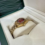 Datejust series red dial 26mm gold strap